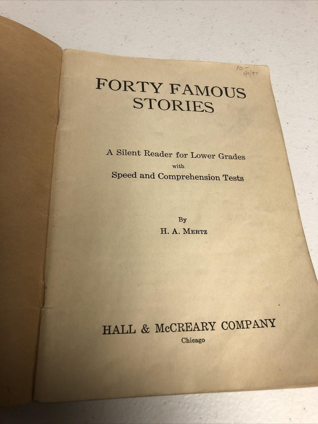 HA MERTZ- FORTY FAMOUS STORIES SOFTCOVER BOOK. 1928