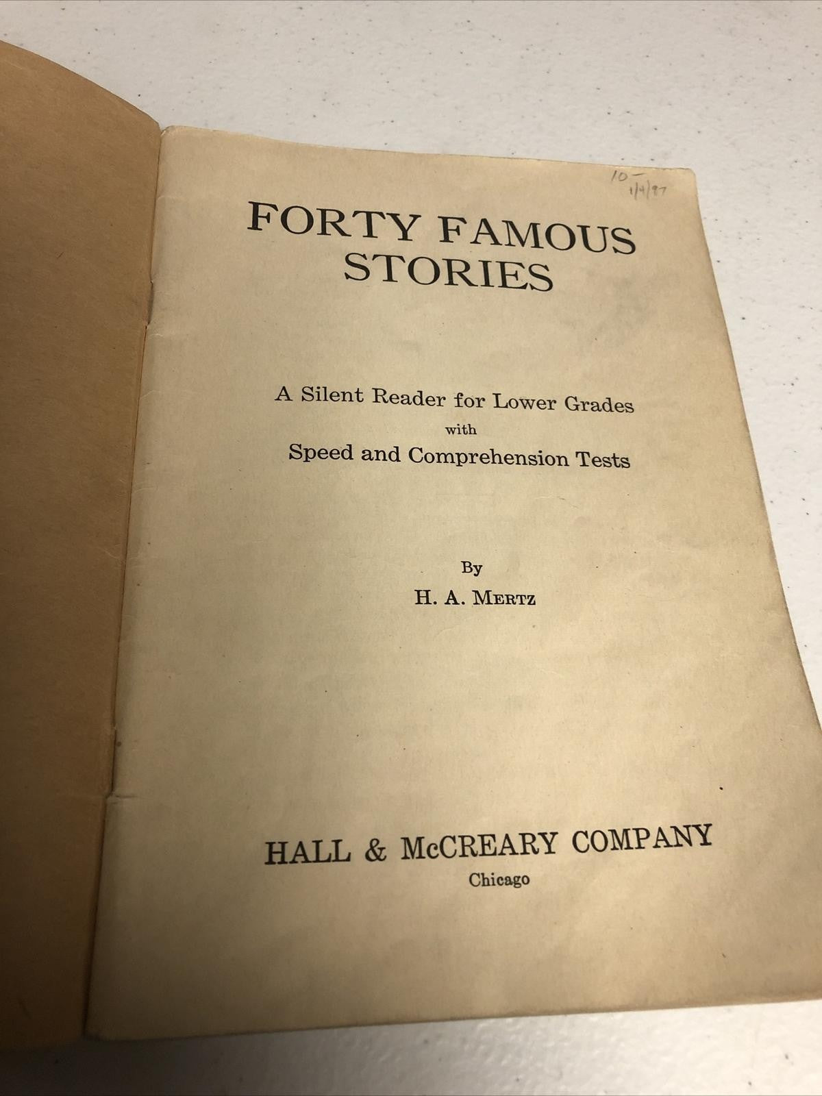 HA MERTZ- FORTY FAMOUS STORIES SOFTCOVER BOOK. 1928