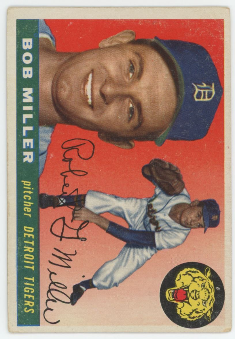 1955 Topps Baseball Card Bob Miller Detroit Wolverines #9