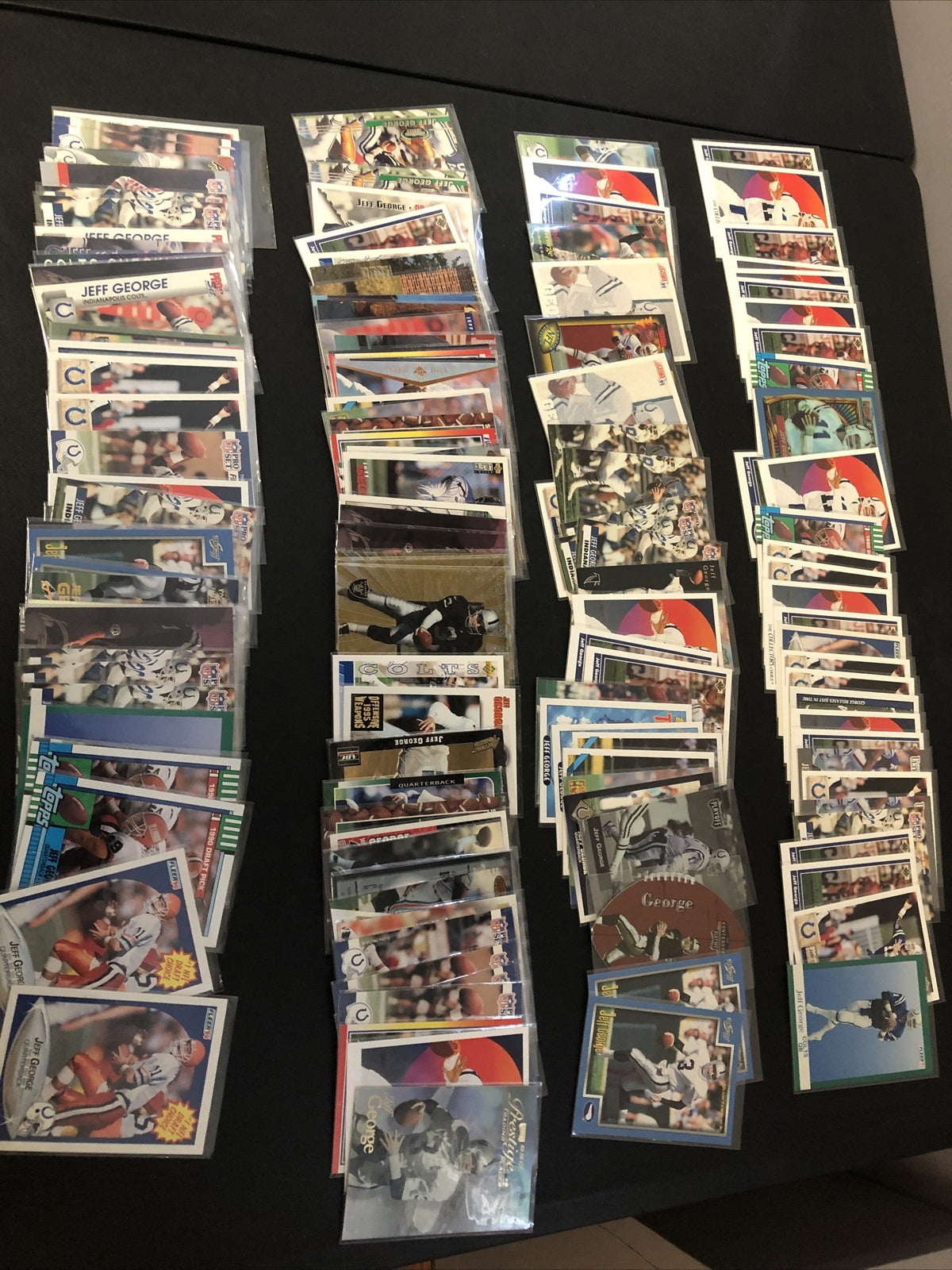 HUGE 144 CARD JEFF GEORGE LOT.GREAT INSERTS/MIXED BRANDS/YRS/RC’S/DUPS/EXC COND!