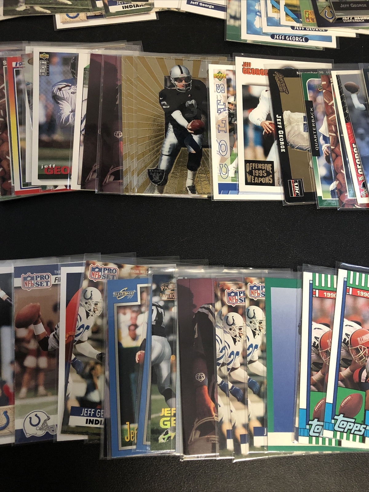 HUGE 144 CARD JEFF GEORGE LOT.GREAT INSERTS/MIXED BRANDS/YRS/RC’S/DUPS/EXC COND!