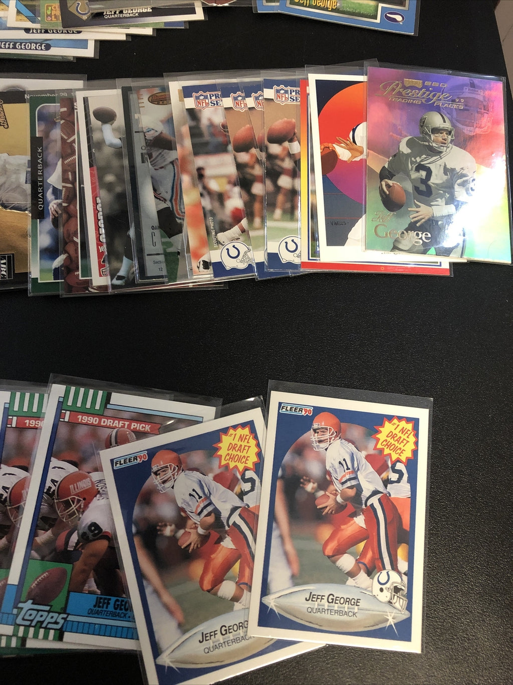 HUGE 144 CARD JEFF GEORGE LOT.GREAT INSERTS/MIXED BRANDS/YRS/RC’S/DUPS/EXC COND!