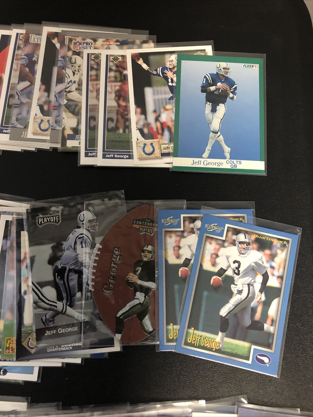 HUGE 144 CARD JEFF GEORGE LOT.GREAT INSERTS/MIXED BRANDS/YRS/RC’S/DUPS/EXC COND!