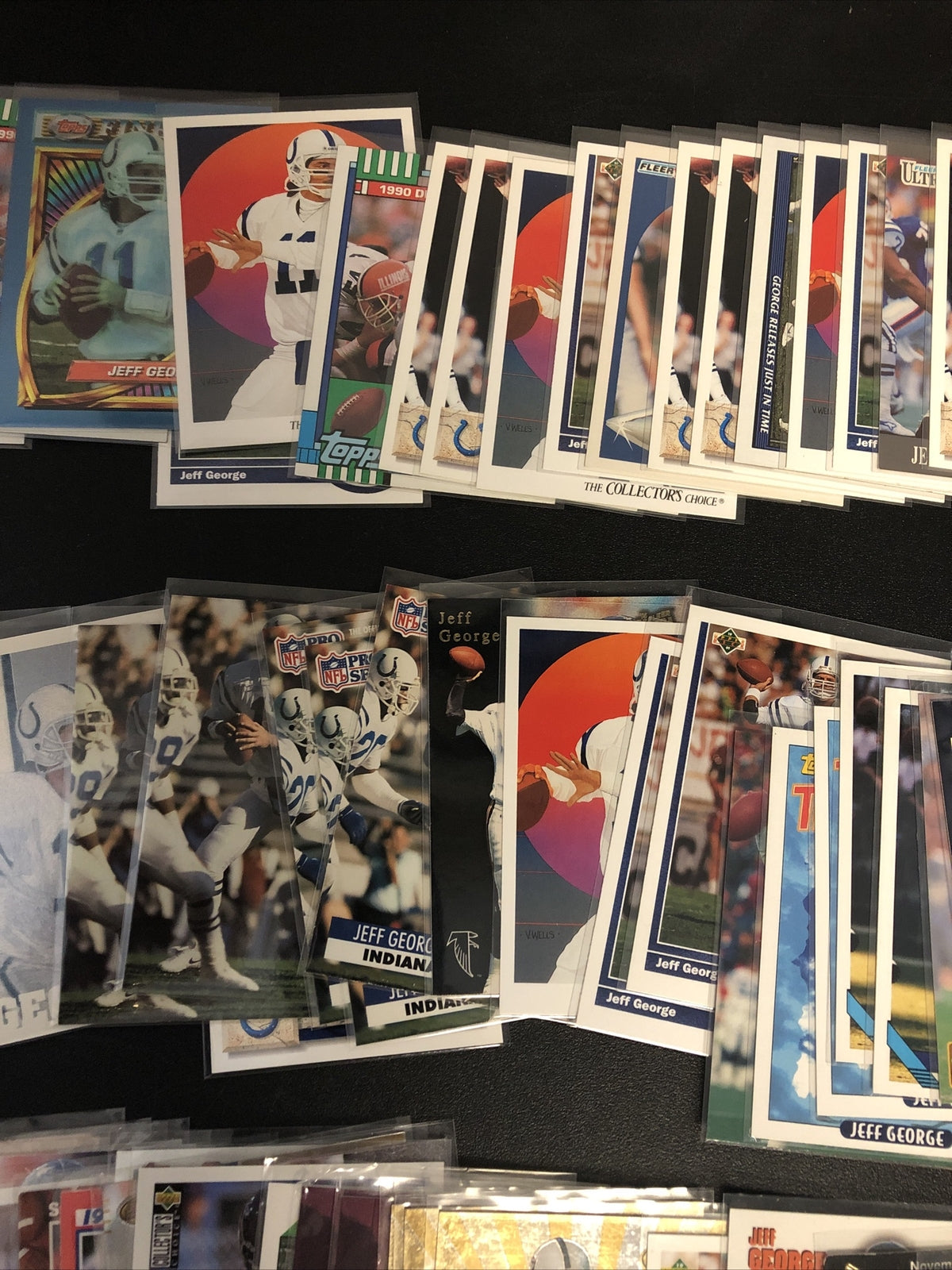HUGE 144 CARD JEFF GEORGE LOT.GREAT INSERTS/MIXED BRANDS/YRS/RC’S/DUPS/EXC COND!
