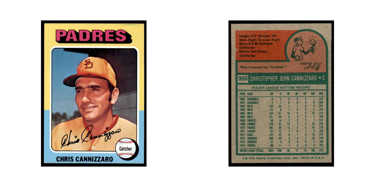 1975 Topps Chris Cannizzaro Padres #355