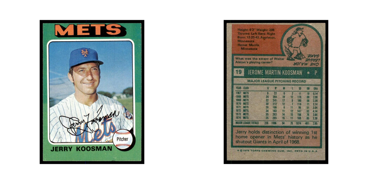 1975 Topps Jerry Koosman Mets #19