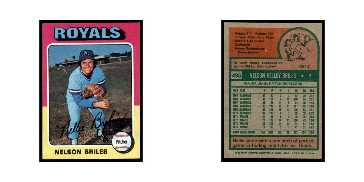 1975 Topps Nelson Briles Royals #495