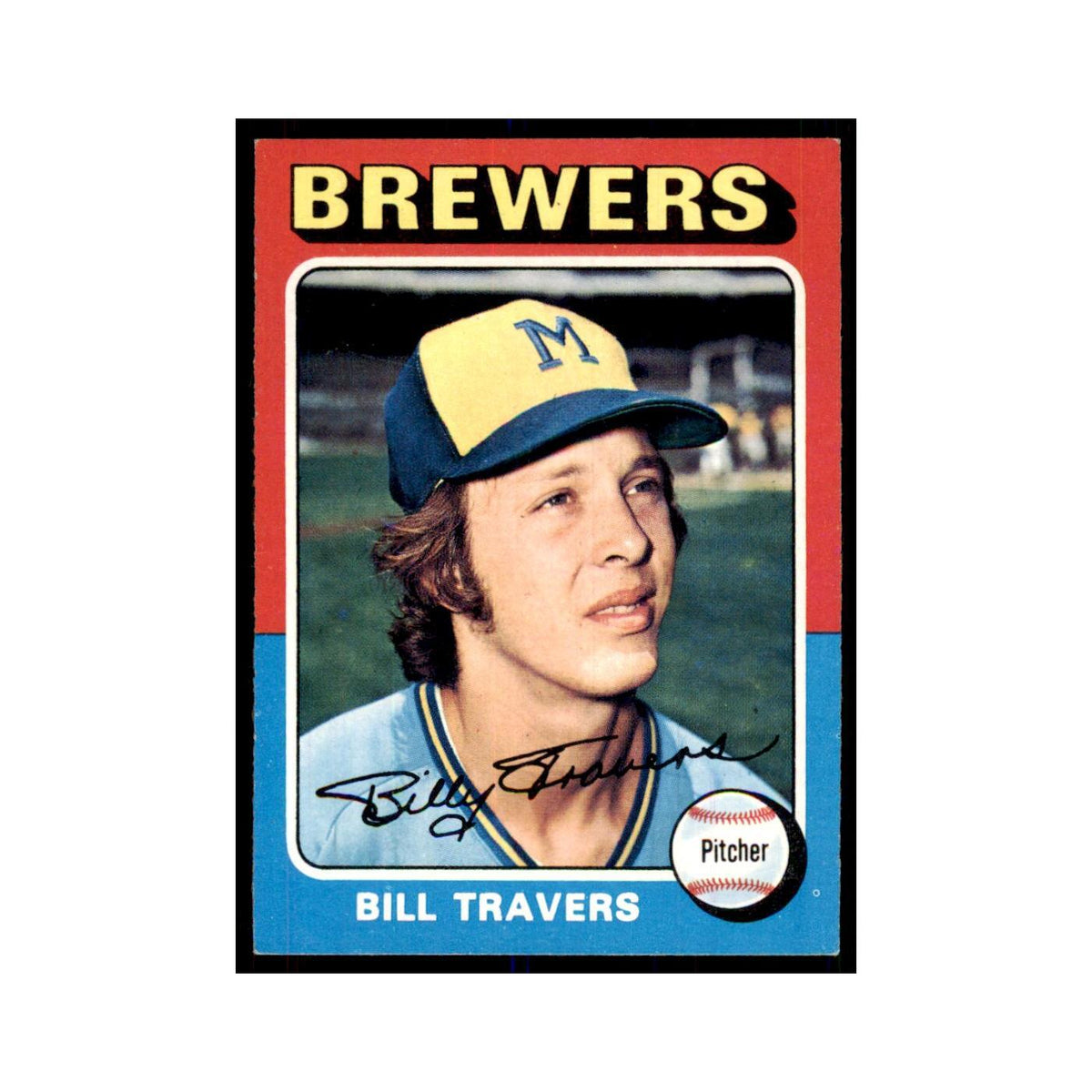 1975 Topps Bill Travers RC Brewers #488
