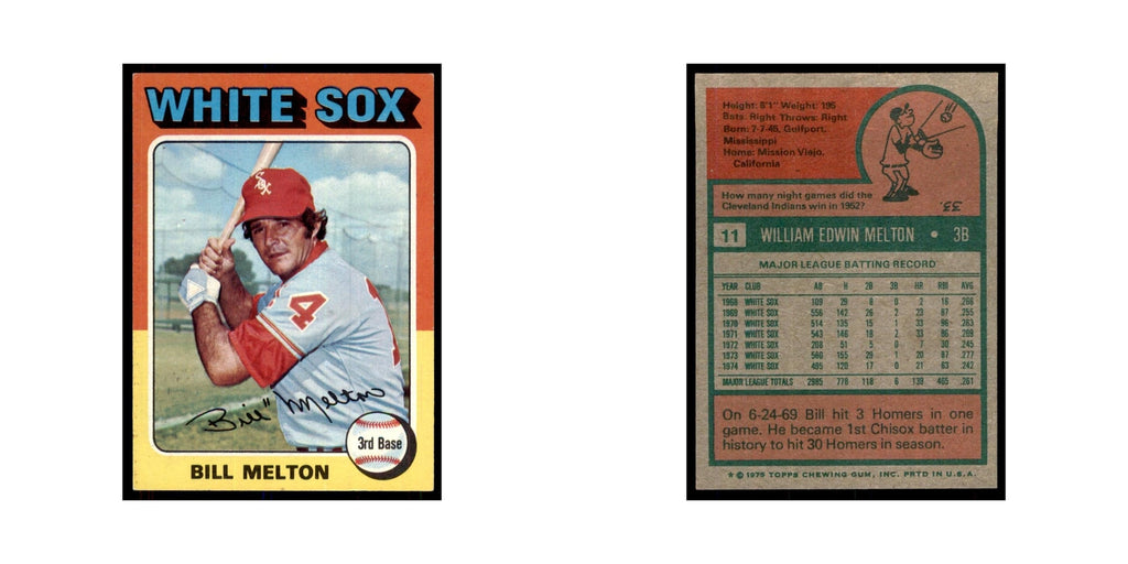 1975 Topps Bill Melton White Sox #11