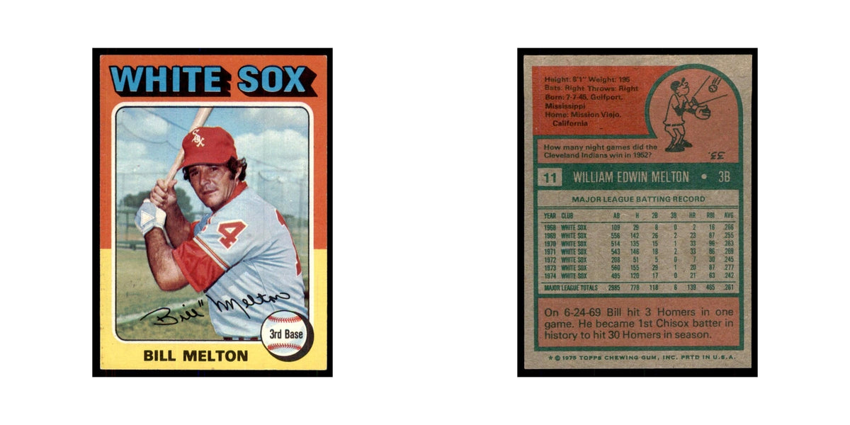 1975 Topps Bill Melton White Sox #11