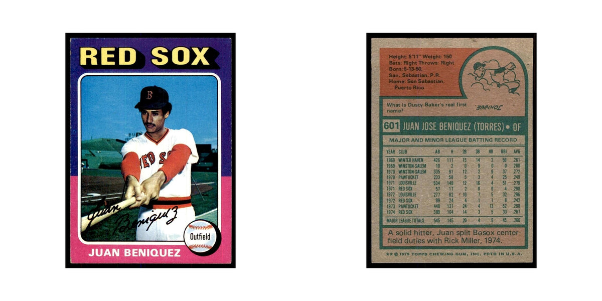 1975 Topps Juan Beniquez Red Sox #601