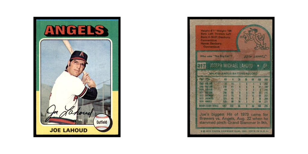 1975 Topps Joe Lahoud Angels #317
