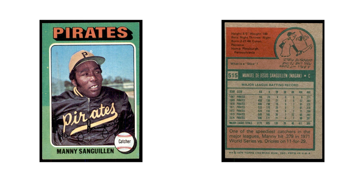1975 Topps Manny Sanguillen Pirates #515