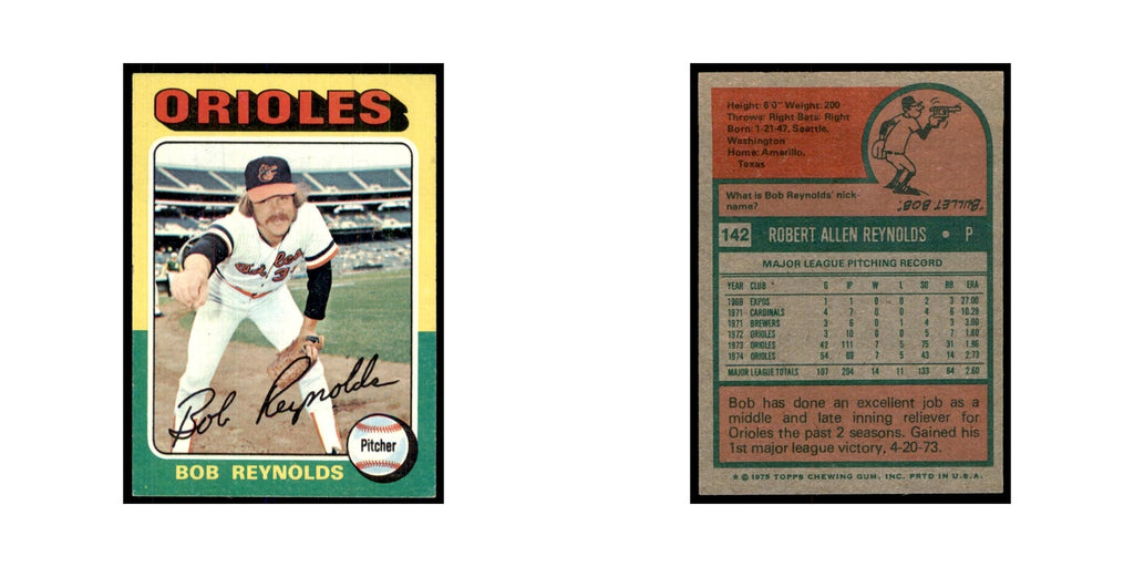 1975 Topps Bob Reynolds Orioles #142