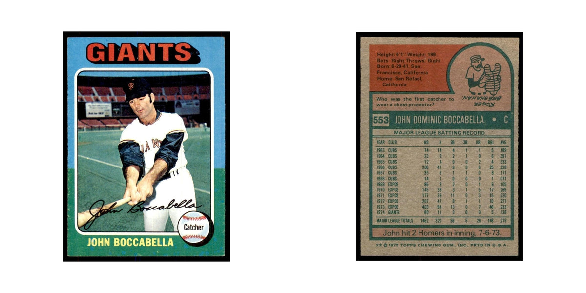 1975 Topps John Boccabella Giants #553