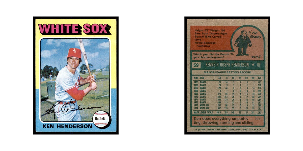 1975 Topps Ken Henderson White Sox #59