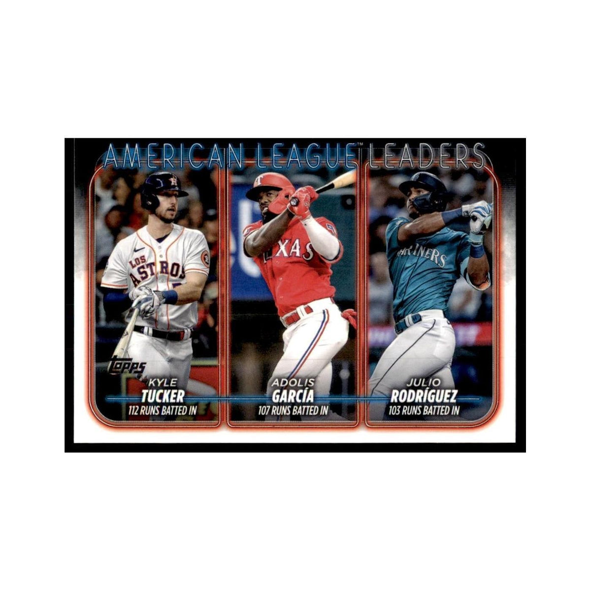 2024 Adolis Garcia / Kyle Tucker / Julio Rodriguez 1 AL RBI Leaders