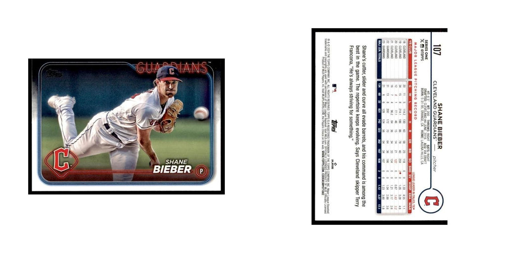 2024 Topps Series 1 Shane Bieber Guardians #107