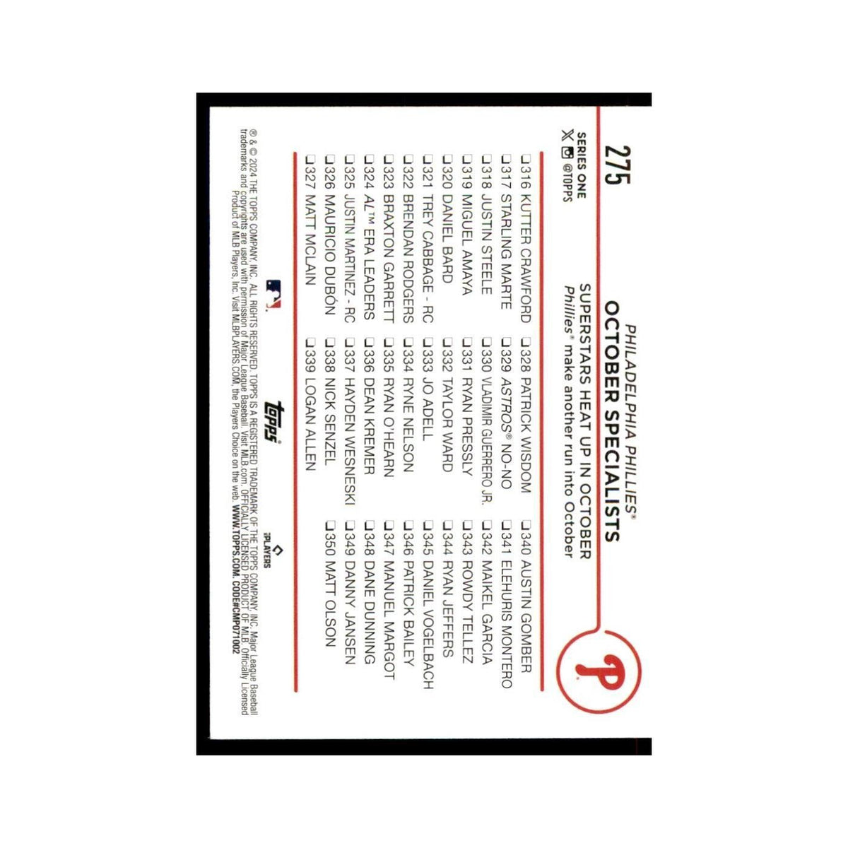 2024 Topps Series 1 Bryce Harper Phillies #275