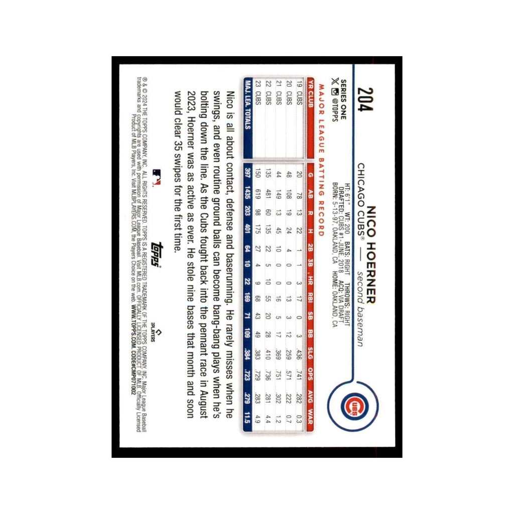 2024 Topps Series 1 Nico Hoerner Cubs #204