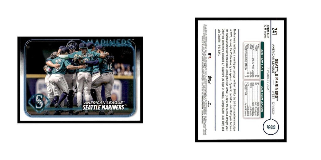 2024 Topps Series 1 Seattle Mariners Mariners #241
