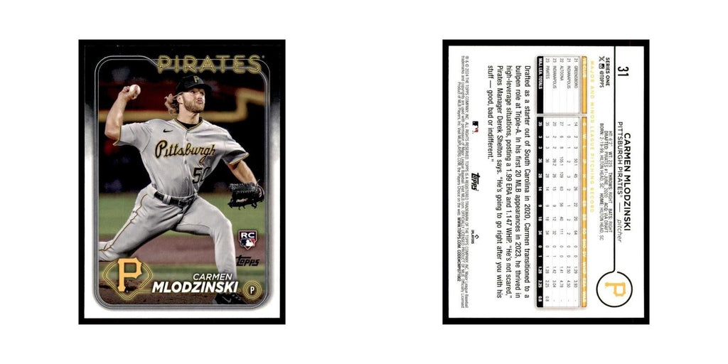 2024 Topps Series 1 Carmen Mlodzinski Pirates #31