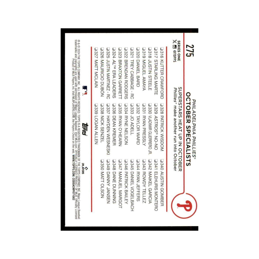 2024 Topps Series 1 Bryce Harper Phillies #275