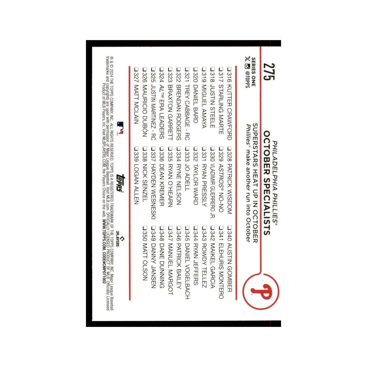 2024 Topps Series 1 Bryce Harper Phillies #275