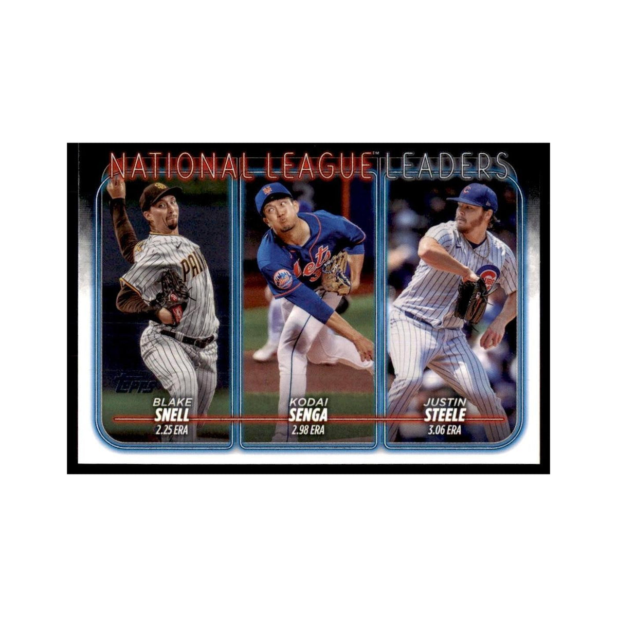 2024 Topps Series 1 Justin Steele / Blake Snell / Kodai Senga NL ERA Leaders