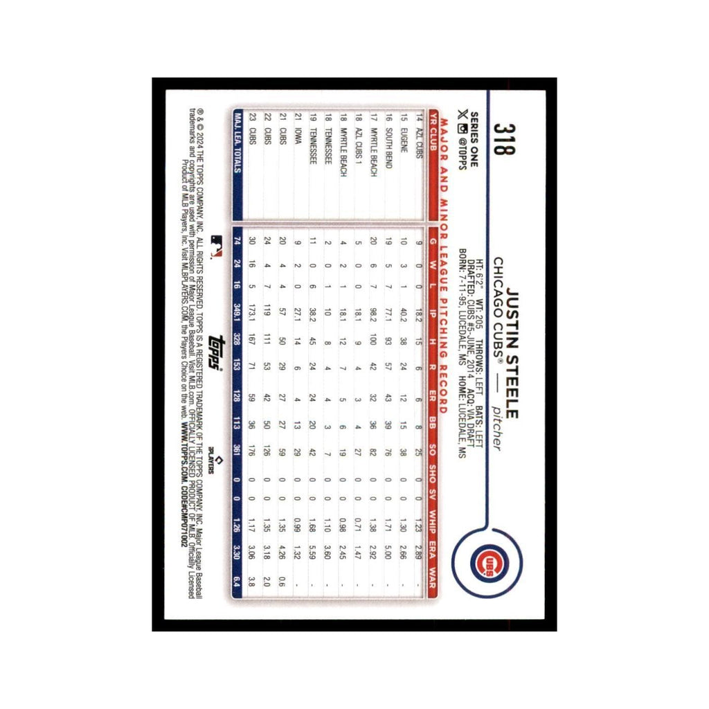 2024 Topps Series 1 Justin Steele Cubs #318