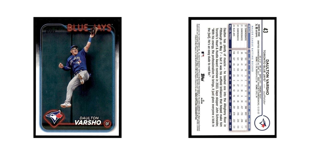 2024 Topps Series 1 Daulton Varsho Blue Jays #43