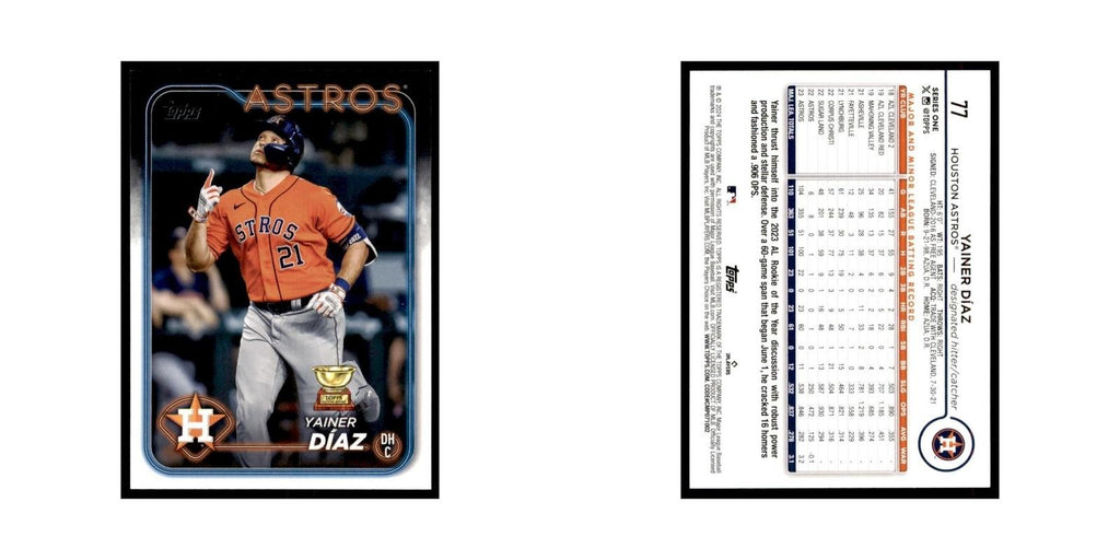 2024 Topps Series 1 Yainer Diaz 1 Astros #77