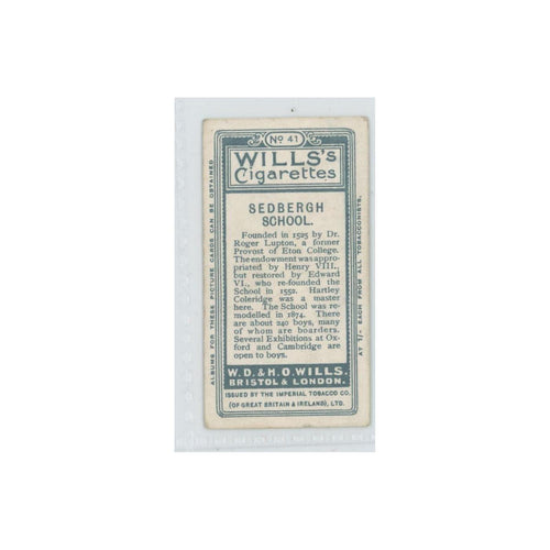 1907 Wills's Cigarettes School Sedbergh School #41