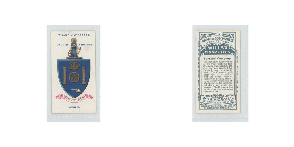 1913 Wills's Cigarettes Arms of Companies Turners' #42