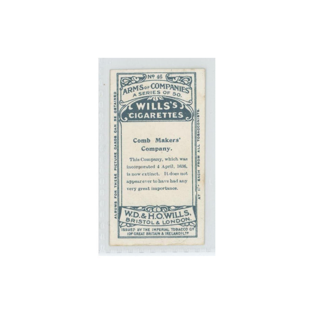 1913 Wills's Cigarettes Arms of Companies Comb Makers' #46