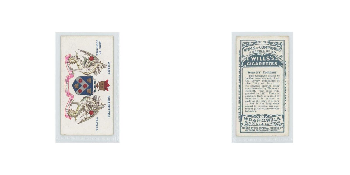 1913 Wills's Cigarettes Arms of Companies Weavers' #24