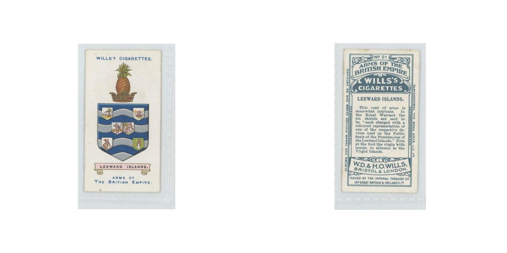1910 Wills's Cigarettes Arms of British Empire Leeward Islands #21