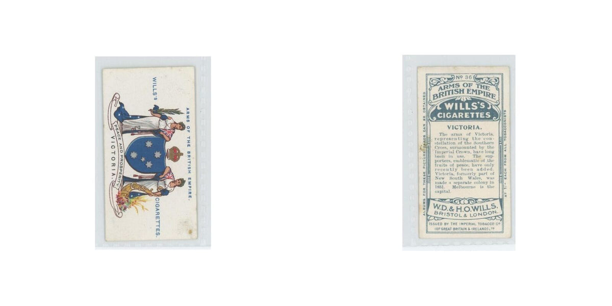 1910 Wills's Cigarettes Arms of British Empire Victoria #36