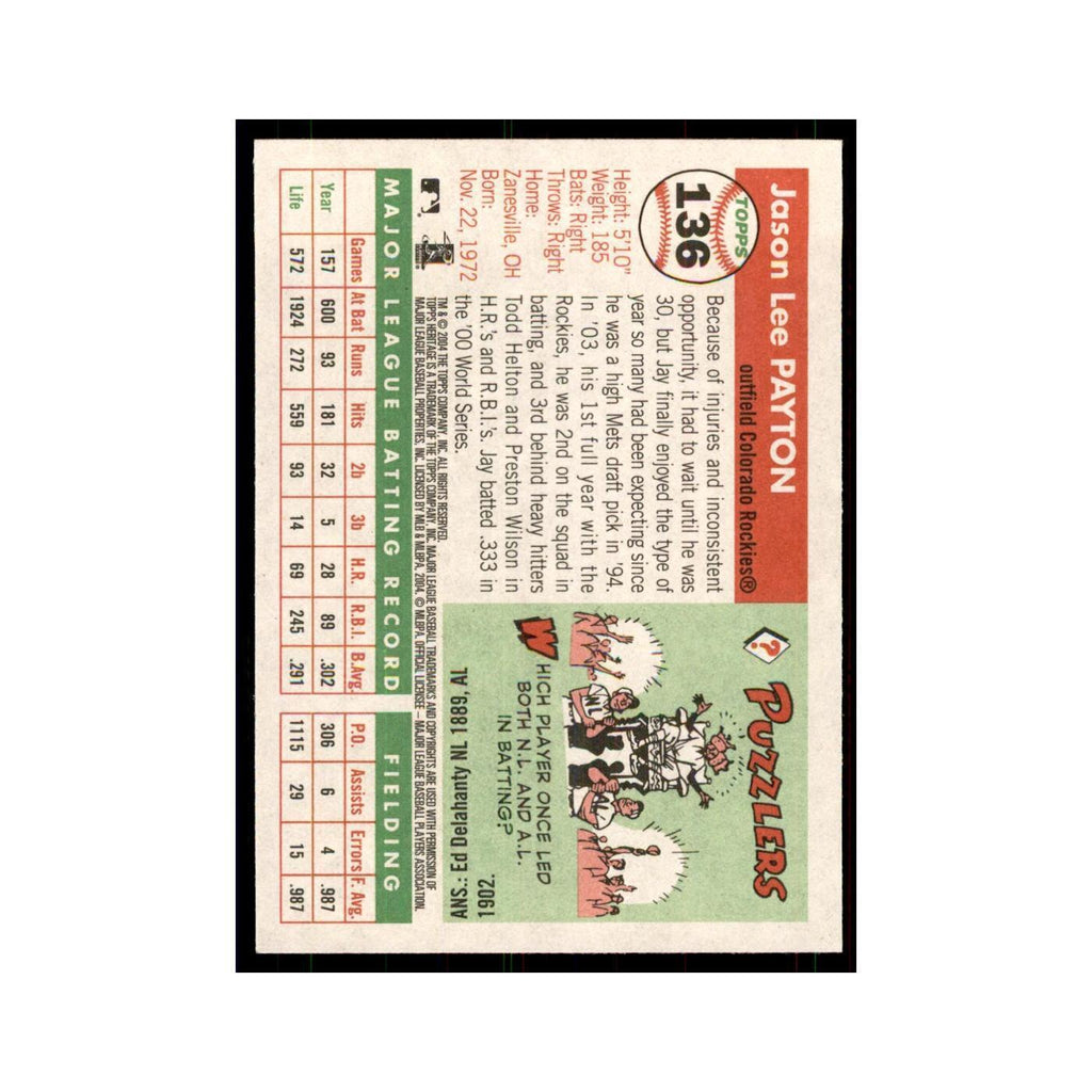2004 Topps Heritage Jay Payton Rockies #136
