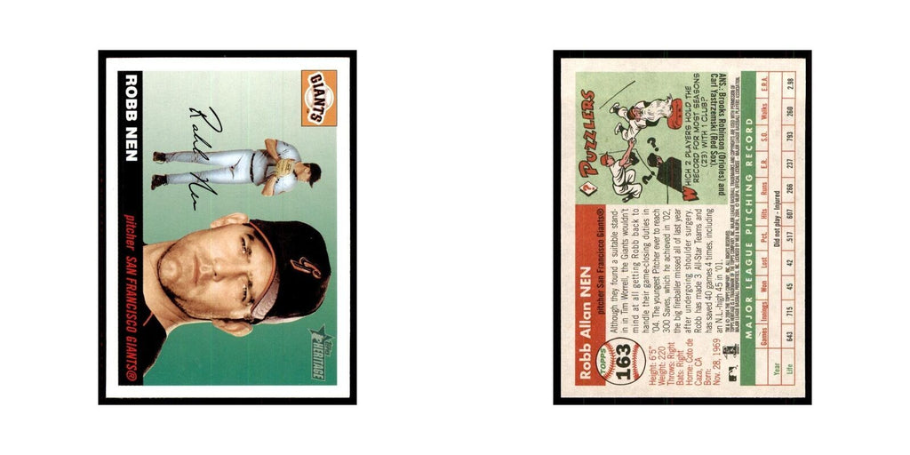 2004 Topps Heritage Robb Nen Giants #163