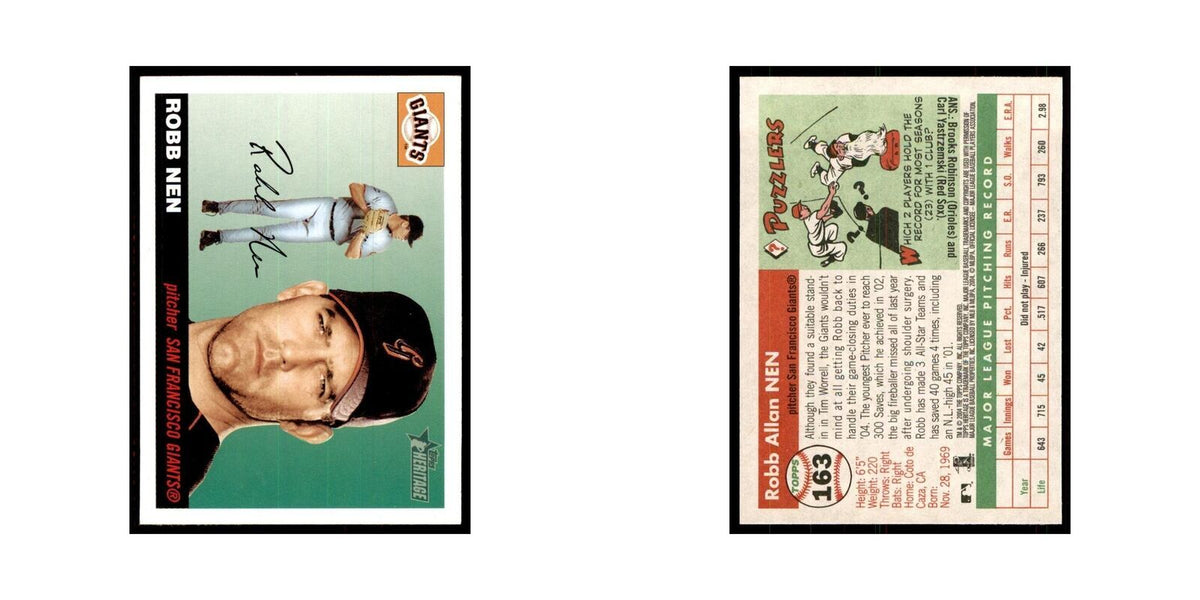 2004 Topps Heritage Robb Nen Giants #163