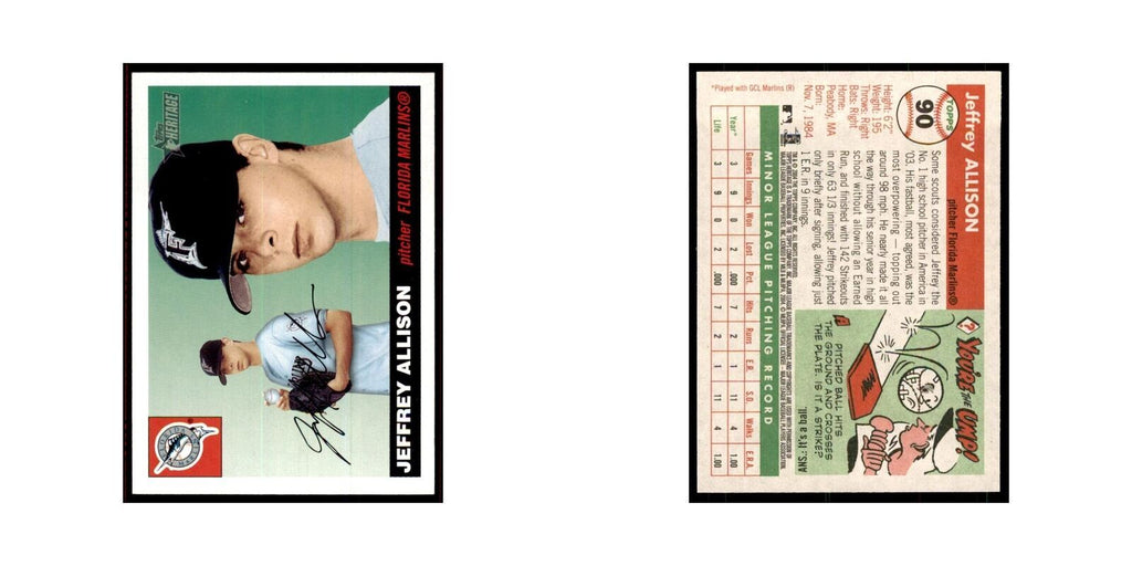 2004 Topps Heritage Jeffrey Allison Auto Florida Marlins #90