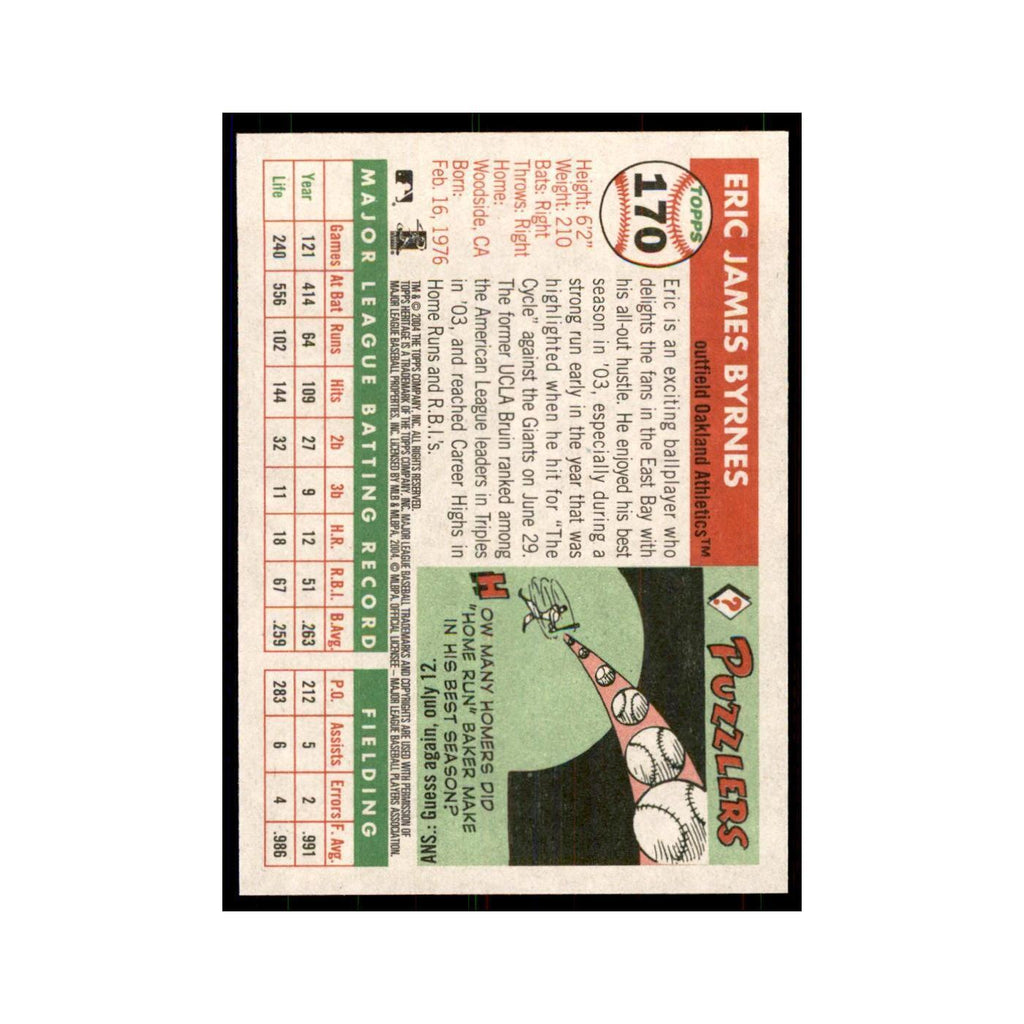 2004 Topps Heritage Eric Byrnes Athletics #170