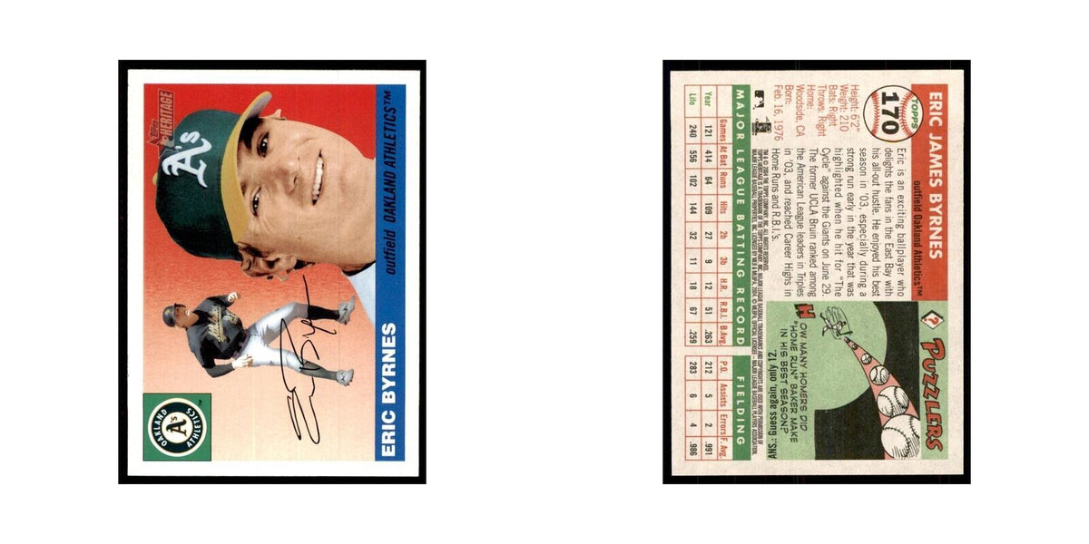 2004 Topps Heritage Eric Byrnes Athletics #170