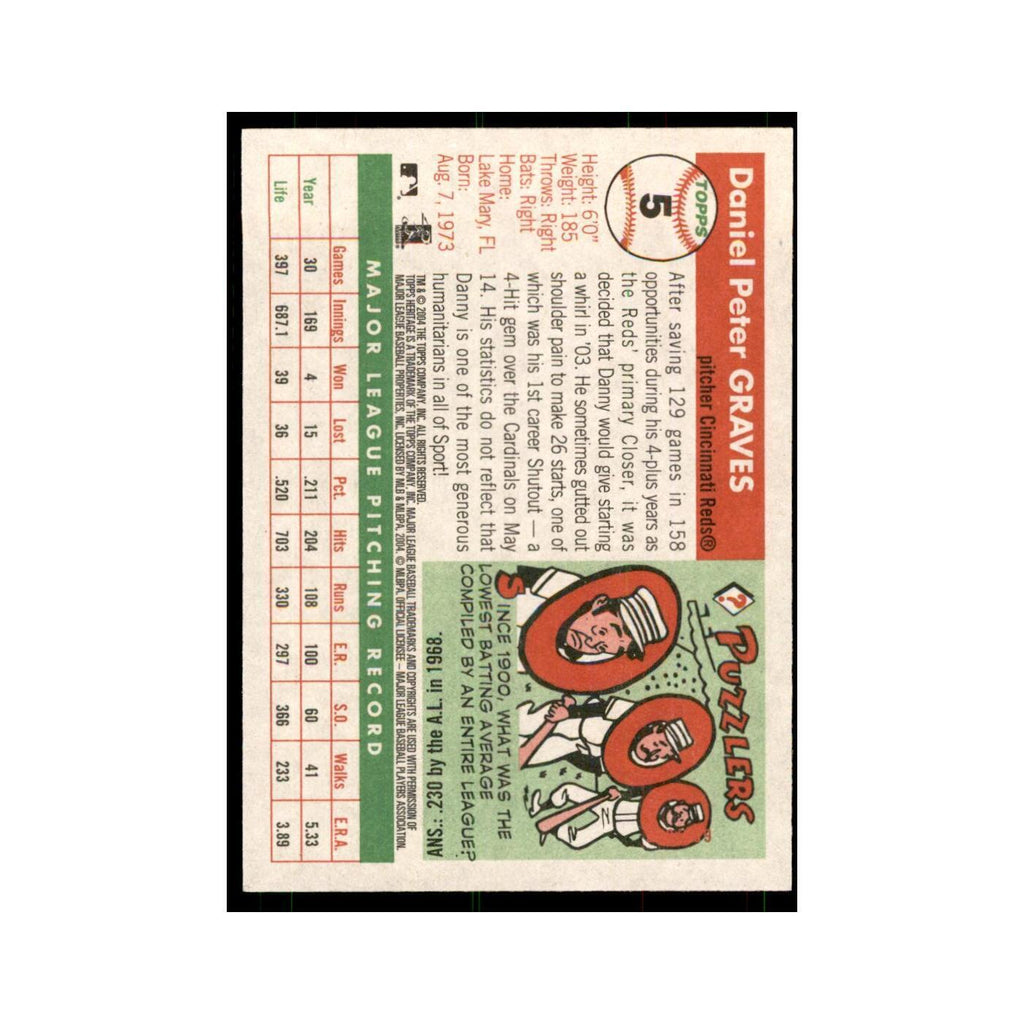2004 Topps Heritage Danny Graves Reds #5