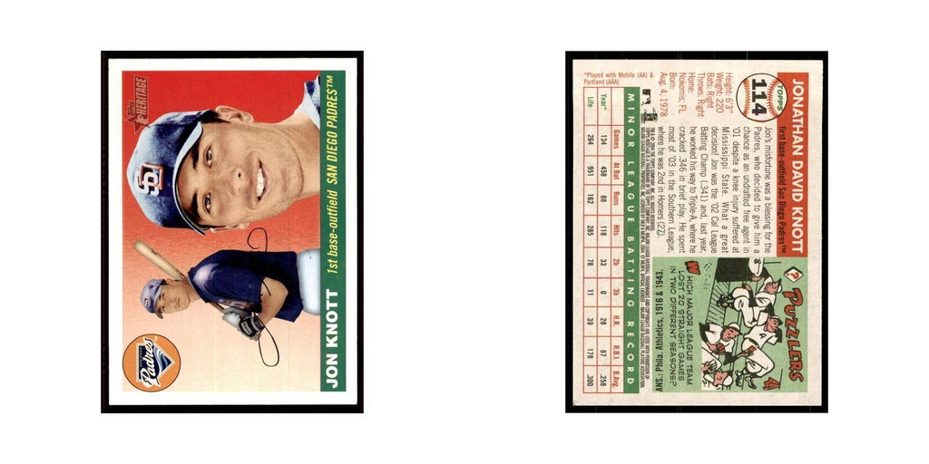 2004 Topps Heritage Jon Knott RC Padres #114