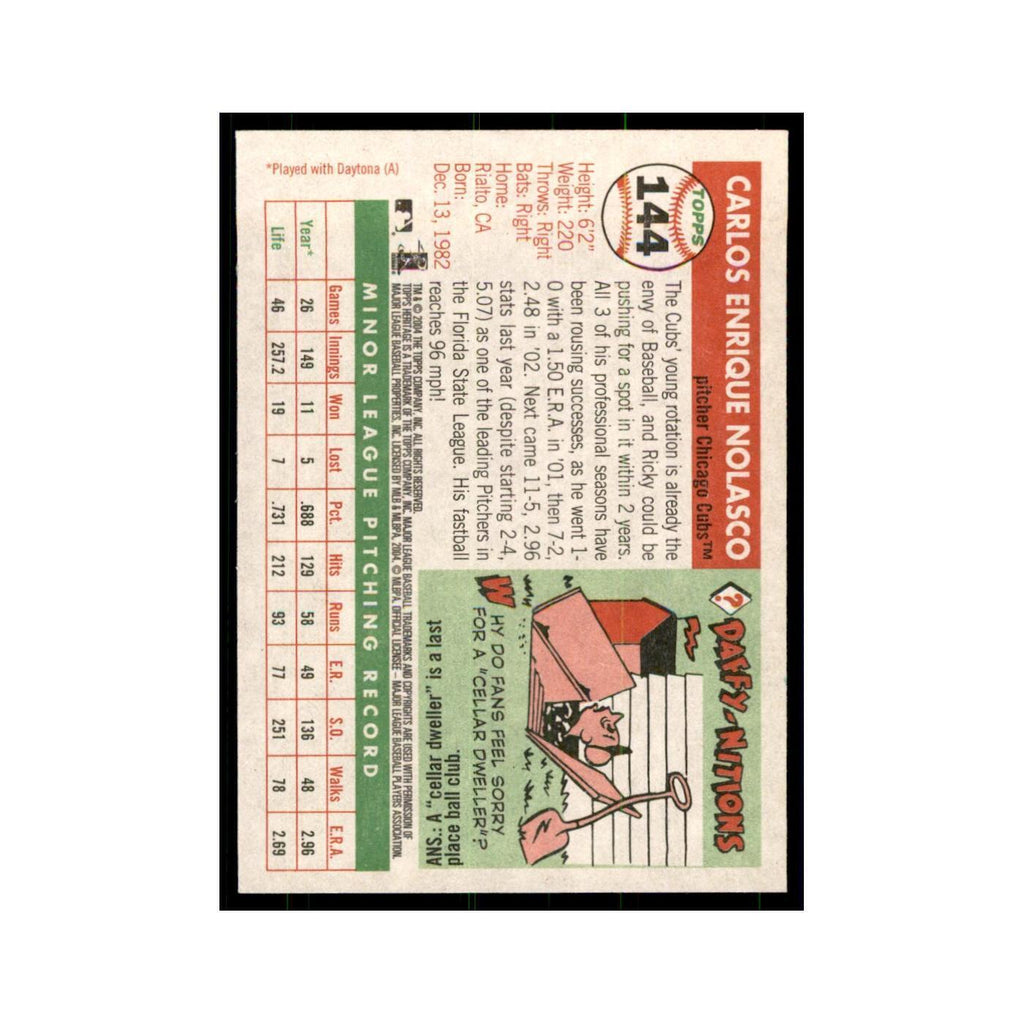 2004 Topps Heritage Ricky Nolasco RC Cubs #144