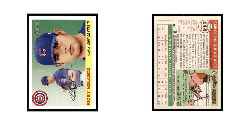 2004 Topps Heritage Ricky Nolasco RC Cubs #144