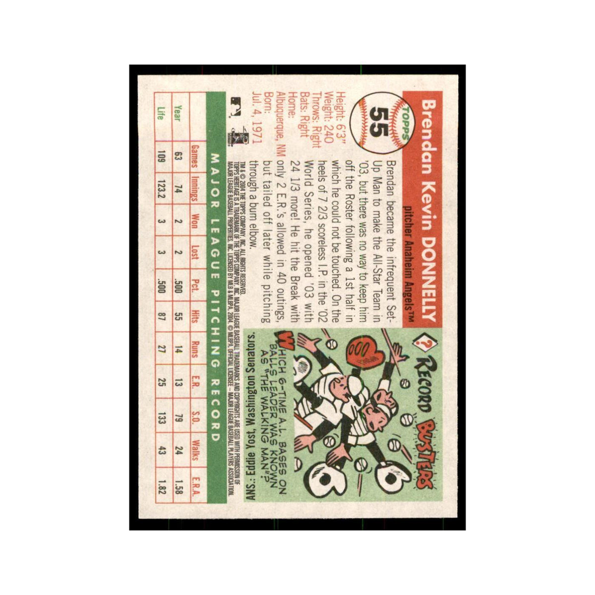 2004 Topps Heritage Brendan Donnelly Angels #55