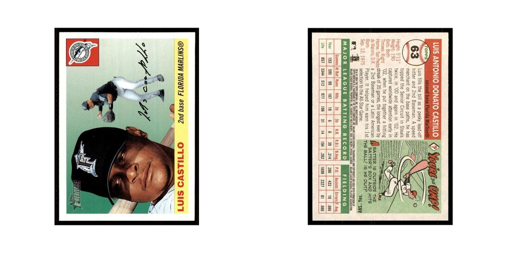 2004 Topps Heritage Luis Castillo Florida Marlins #63